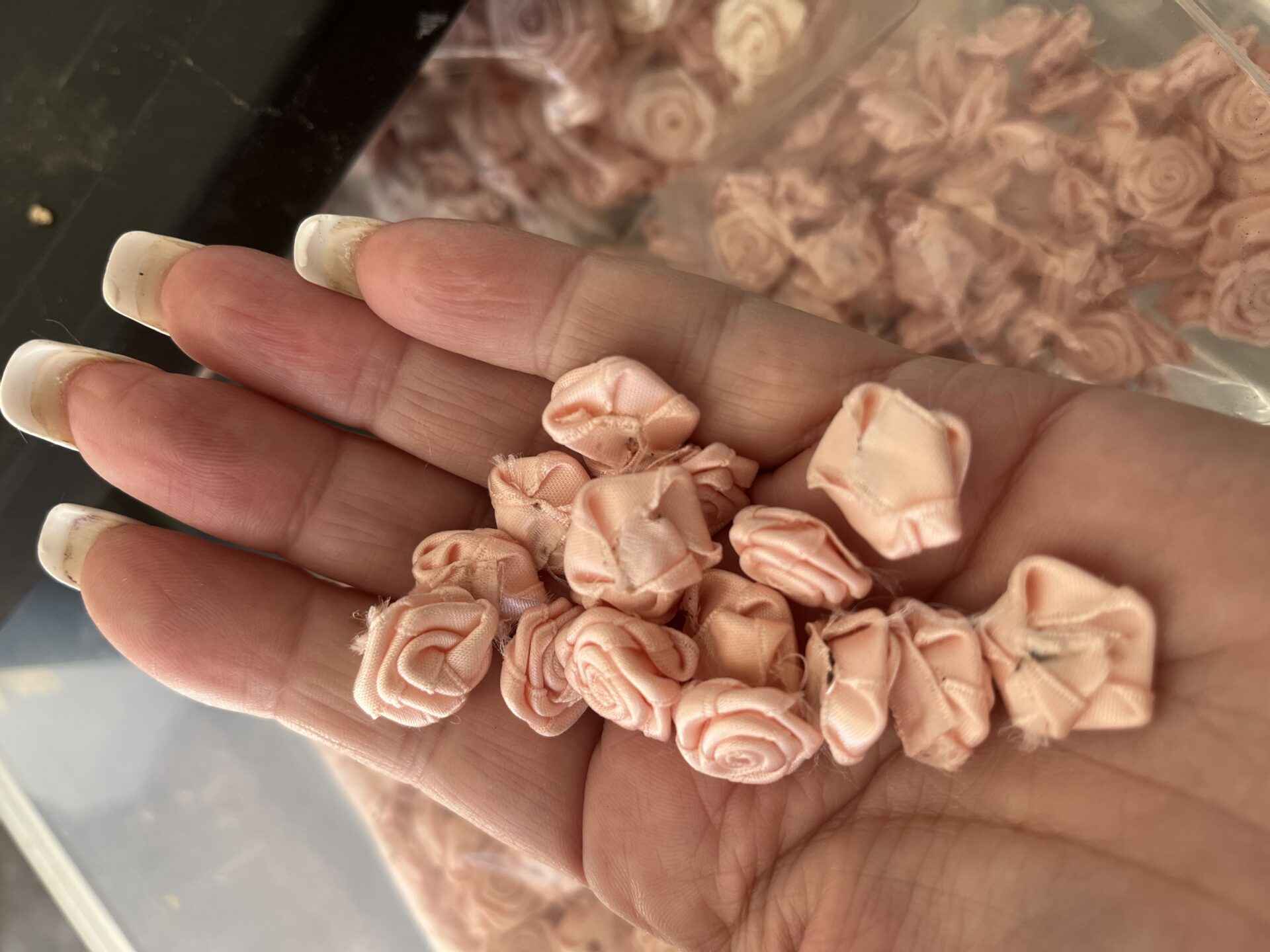 Ribbon roses closeup1